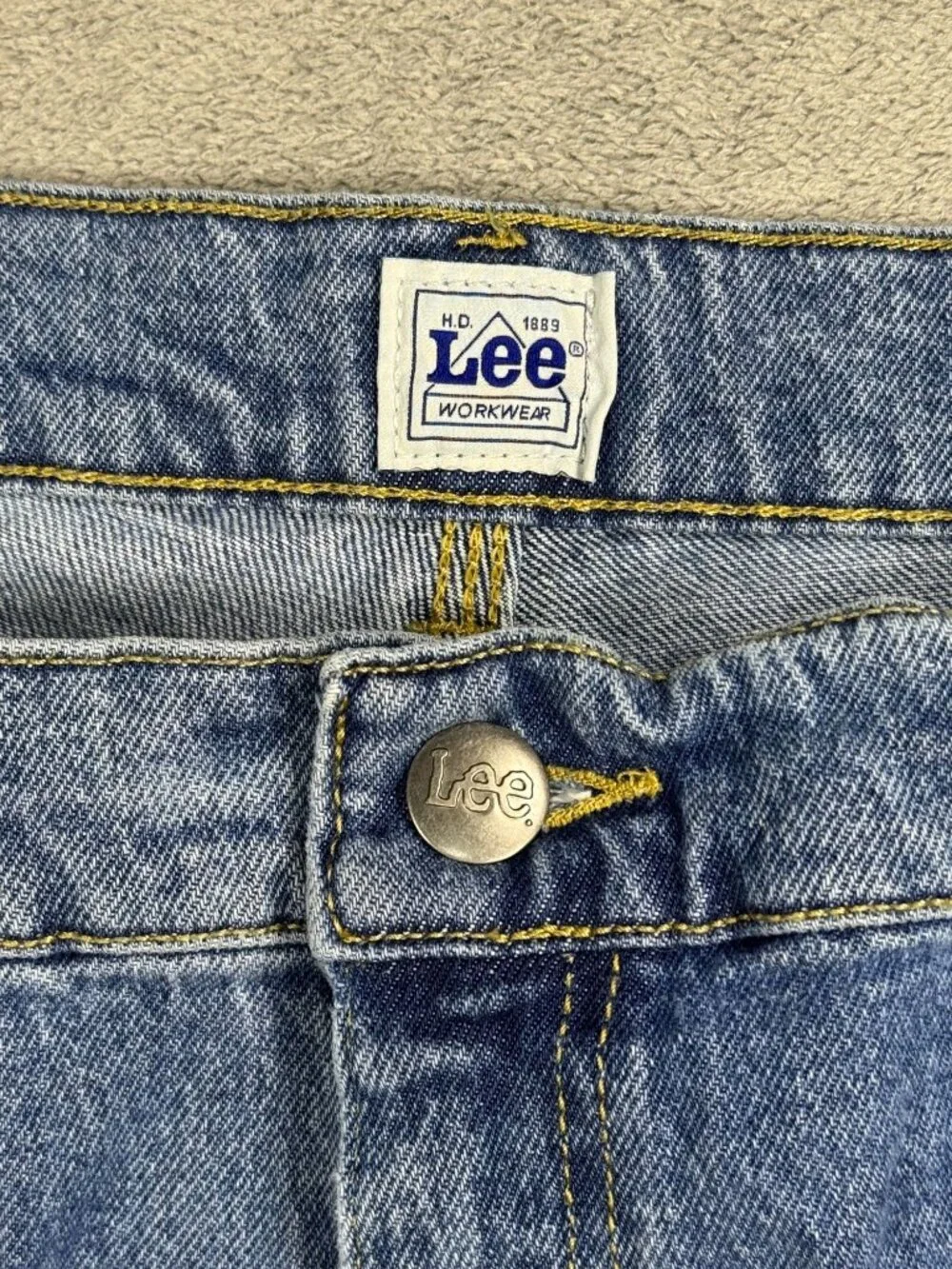 Vintage Y2K Baggy Lee Carpenter Jeans Mens 42x32 Low Rise Skater Utility Gorpcor